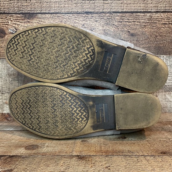 TOMS Deia Leather Ankle Boot Tan Suede Booties Size 11 - Picture 8 of 12